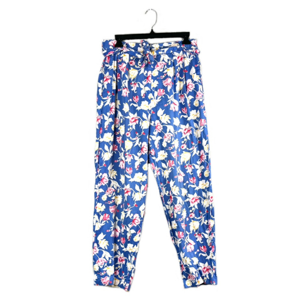 Women's Vintage Talbots Tie Waist Floral Pants M